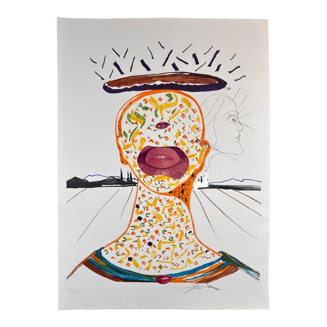 1970s Dali Imaginations & Objects of the Future Cyclopean Make-Up Hand Sign Etching For Sale
