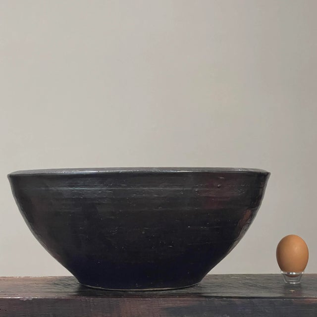 Vintage Large Studio Art Minimalist Shino Glazed Stoneware Bowl, Signed For Sale In Philadelphia - Image 6 of 8