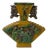 Chinese Ceramic Distressed Yellow Fan Shape 8 Immortal Small Vase For Sale