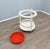 Space Age White & Orange Serving Trolley Bar Cart, 1960s For Sale - Image 9 of 12