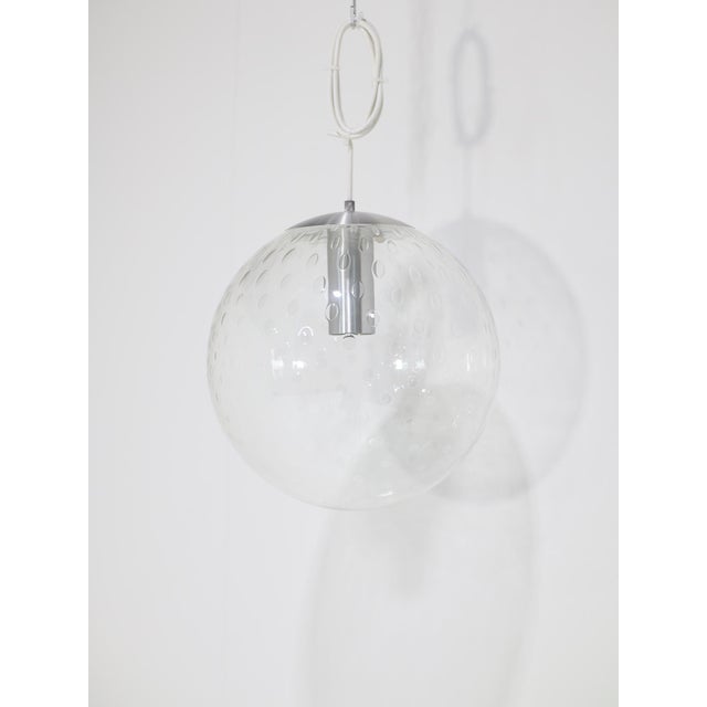 Mid-Century Modern Large Glass Globe Pendant Lamp from from Raak Amsterdam, 1960s For Sale - Image 3 of 6