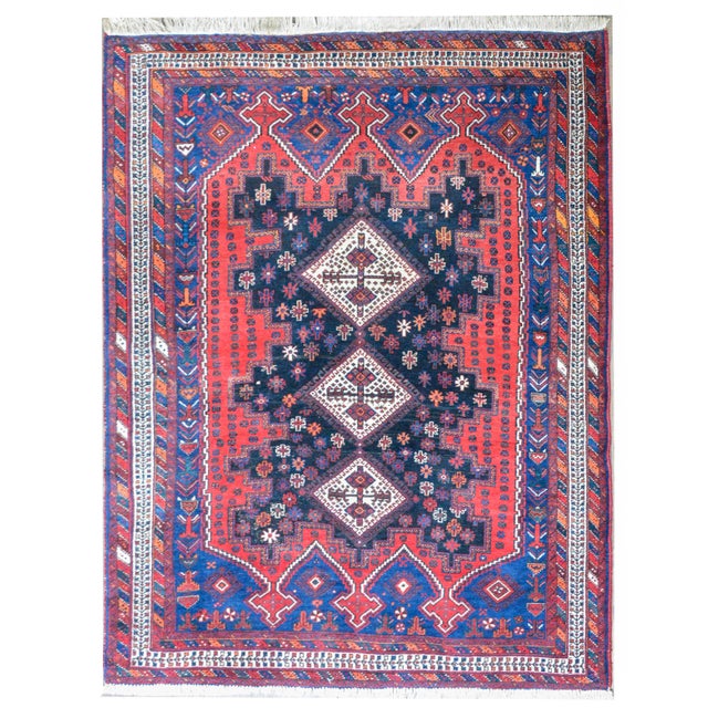 Vintage Mid Century Mazlaghan Rug For Sale - Image 12 of 12