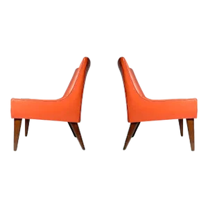 Vintage Petite Lounge Slipper Chairs Attributed to Harvey Probber - A Pair