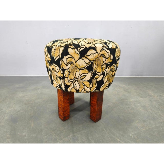 Art Deco Round Stool, Former Czechoslovakia, 1930s For Sale - Image 3 of 10