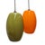 Vintage Green and Orange Glass Pendant attributed to Alessandro Pianon for Vistosi, 1960s For Sale - Image 9 of 12