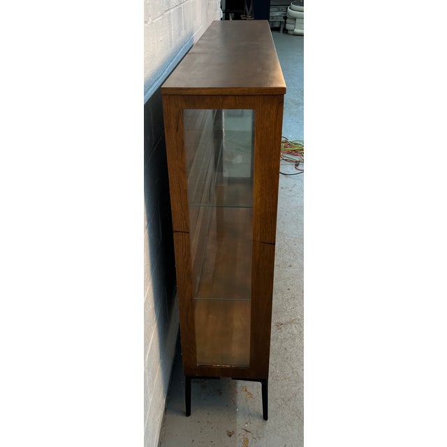 Wood Broyhill Brasilia Mid-Century Modern Glass Display Hutch For Sale - Image 7 of 16
