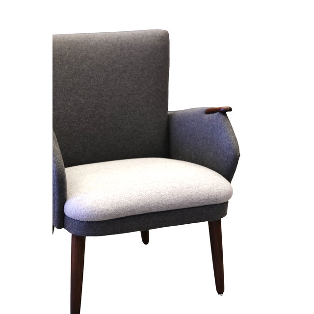 Danish Sofa and Armchairs in Gray Wool Fabric, 1960s, Set of 3 For Sale - Image 10 of 18