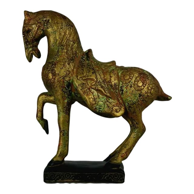 Mid 20th Century Chinese Painted Plaster of Horse For Sale