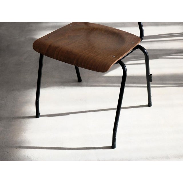 Mid-Century Modern Vintage Industrial Stackable School Chair, 1960s For Sale - Image 3 of 10