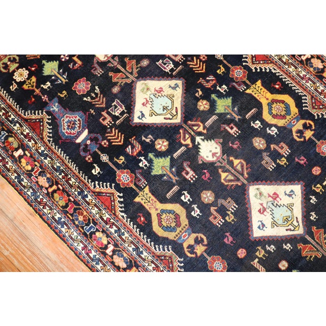19th Century Tribal Shiraz Gallery Rug, 4'11'' X 11'8'' For Sale - Image 10 of 13