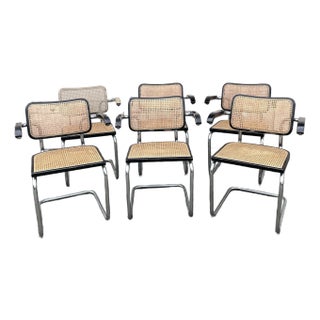 Marcel Breuer Attributed Cesca Dining Chairs Set of 6 For Sale