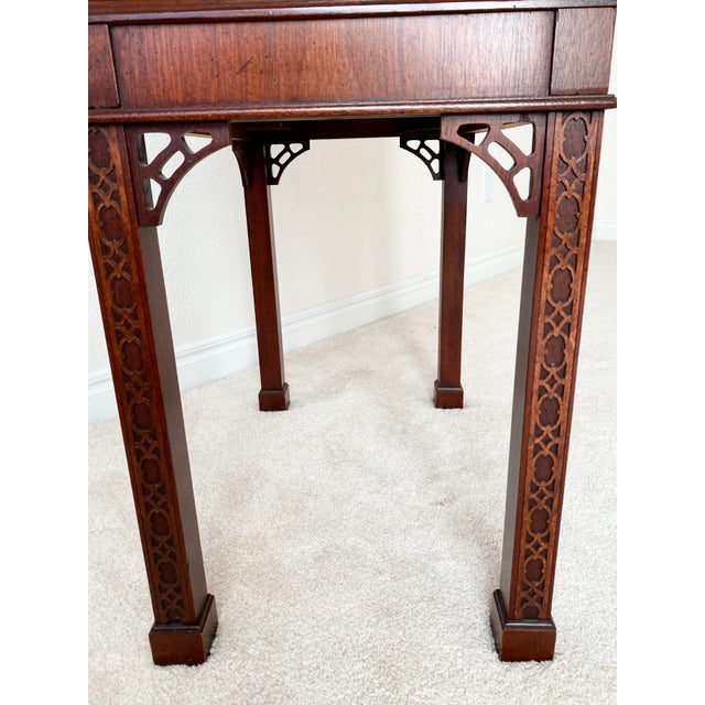 Hickory Chair Vintage James River Plantation Chippendale Style Burl Wood Mahogany Silverware Chest For Sale - Image 14 of 15