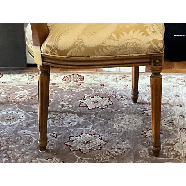 Stickley High Quality American Made Directoire Style Dining Chairs, Featuring Oval Upholstered Backs, Fluted Tapered Legs,...