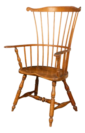 Antique 18th Century American New England Fan Back Maple Windsor Arm Chair 1780
