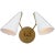 AERIN for Visual Comfort Signature Clemente Double Sconce in Hand-Rubbed Antique Brass with Matte White Shades For Sale
