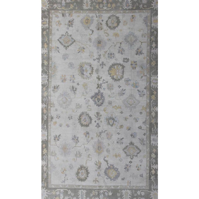 Shabby Chic Keivan Woven Arts - Very Large Turkish Oushak Rug With Neutral Color Palette and All-Over Design For Sale - Image 3 of 11