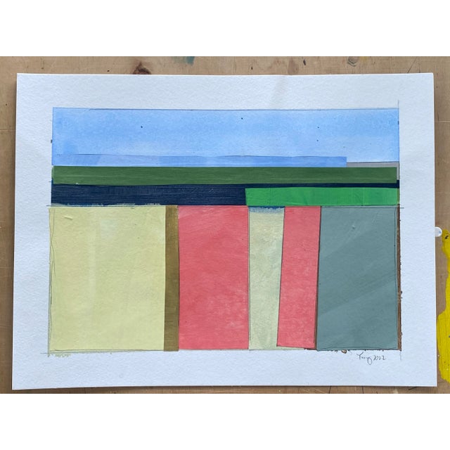 Red "Lake Series" Contemporary Original Abstract Landscape Acrylic Painting by Bryan Young For Sale - Image 8 of 8