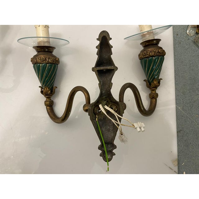 Bronze Ceramic Sconces, 1950s, Set of 2 For Sale - Image 6 of 10