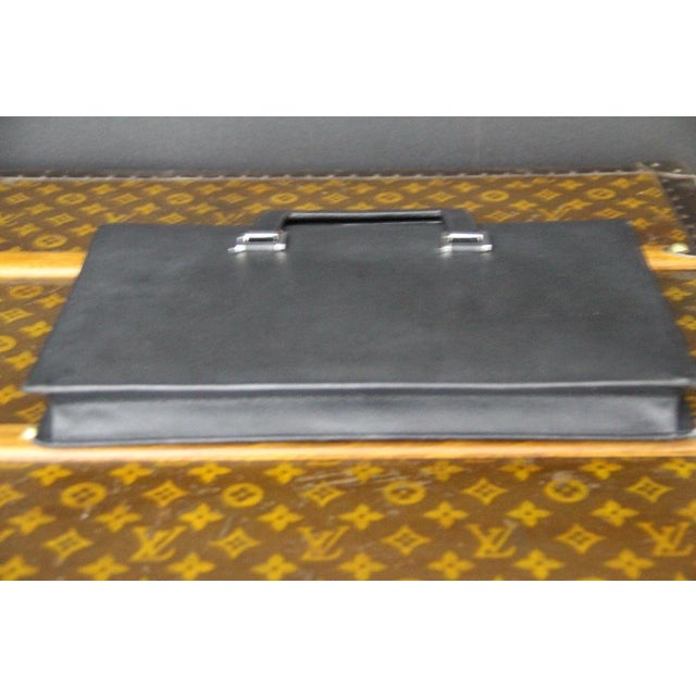 Animal Skin Document Holder in Black Epsom and Palladium Leather from Hermès, 2000s For Sale - Image 7 of 16