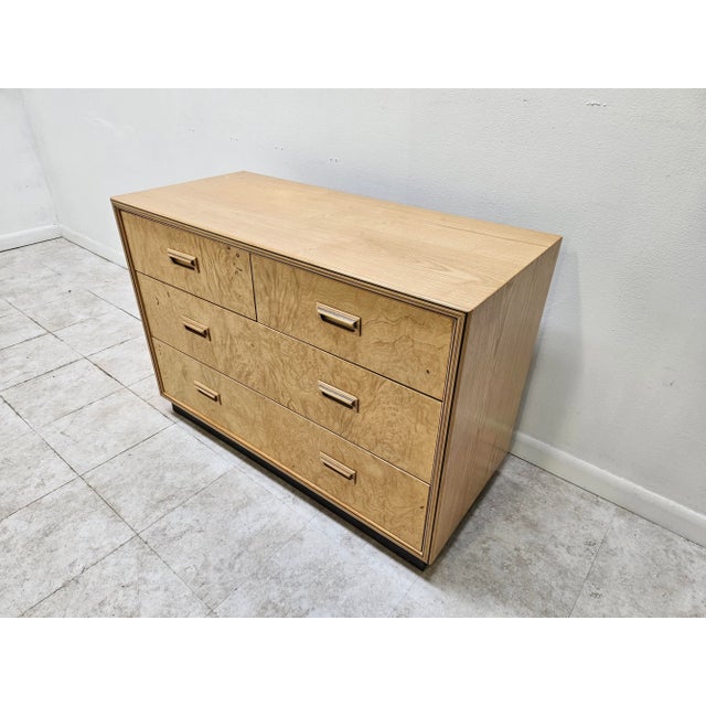 1980s Henredon Scene Two Bachelors Chest of Drawers Dresser Burlwood Art Deco For Sale - Image 9 of 11
