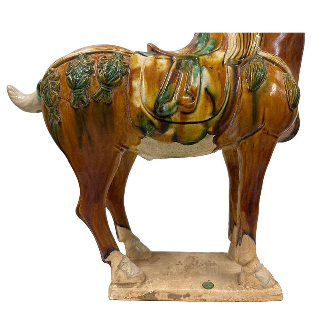 Chinese 20th Century Chinese Ceramic Tang SanCai (Tri Color)Horse For Sale - Image 3 of 14