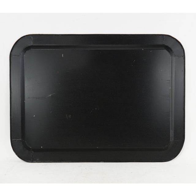 20th Century Hand-Painted English Countryside Art Decorative Metal Tray For Sale - Image 11 of 12