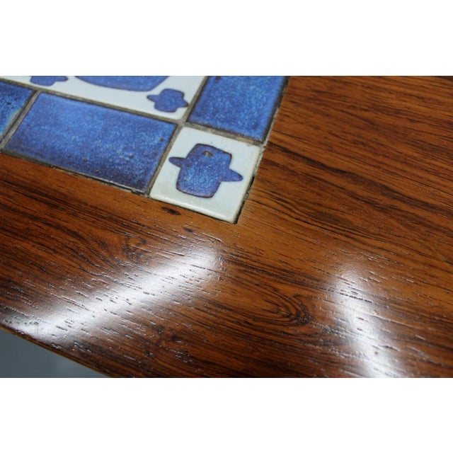 Mid-Century Danish Coffee Table with Ceramic Tile Inlay from Haslev Mobelsnedkeri, 1960s For Sale - Image 6 of 18