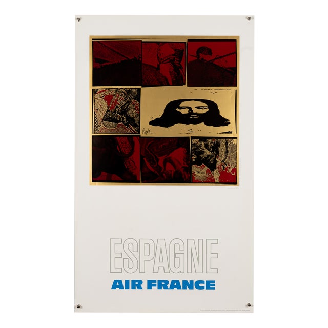 Air France Travel Poster by Raymond Pagès, Spain, 1971 For Sale