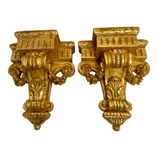 Pair Louis XVI Giltwood Wall Brackets For Sale