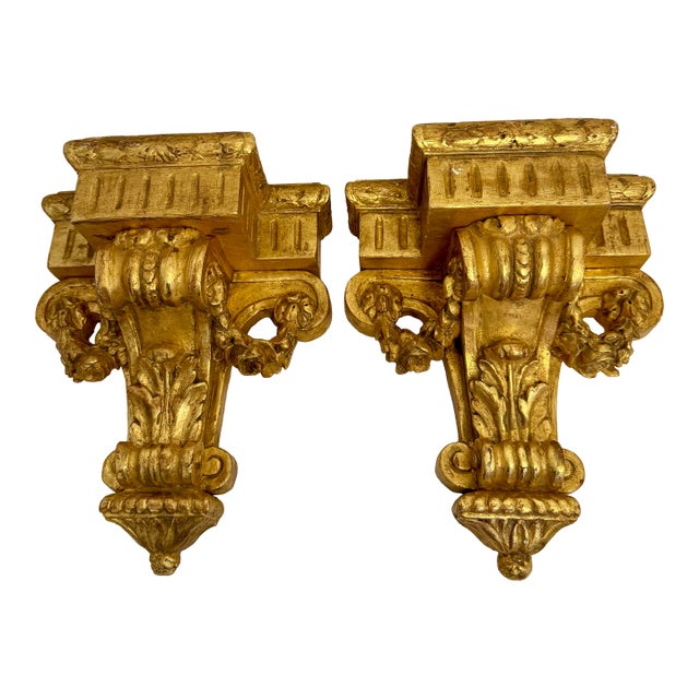 Pair Louis XVI Giltwood Wall Brackets For Sale