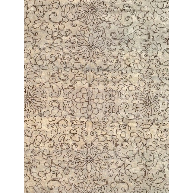 Wool pile genuine hand made Oushak rug - Thin pile