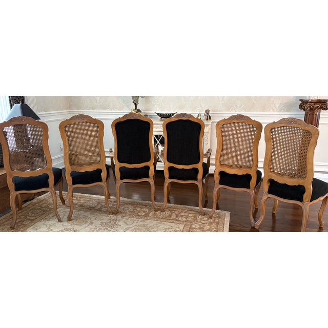 Dining Table With Set of 6 Country French Style Dining Chairs For Sale - Image 14 of 16