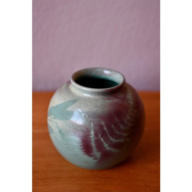 1980s Handmade Stoneware Ceramic Ball Vase from J.F. Orsini, 1980s For Sale - Image 5 of 7