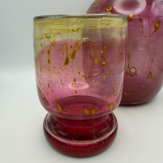 Handmade Iridescent Peacock Glass Vases from Eisch, 1970s, Set of 2 For Sale - Image 14 of 15