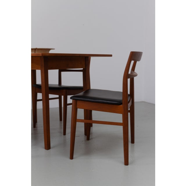Mid-Century Modern Vintage Danish Teak Dining Chairs by Kjærnulf for Vejle Møbelfabrik, 1960s, Set of 4 For Sale - Image 3 of 18