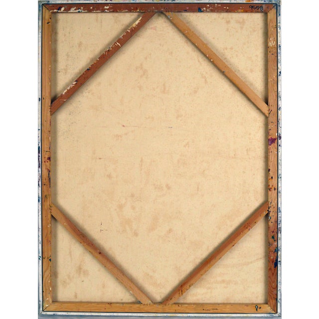 Mid 20th Century "Visions of the Metropolis" Visionary Moonlight and City Original Oil on Canvas For Sale - Image 5 of 5