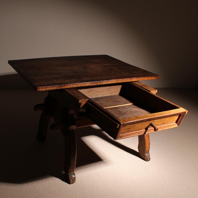 18th Century Alpine Rustic Jogltisch Farmhouse Table in Oak For Sale - Image 4 of 17