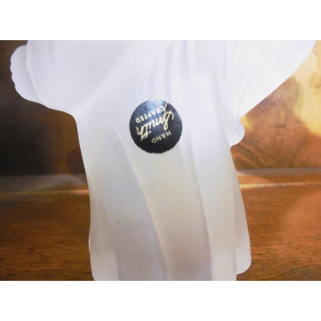 Late 20th Century Frosted Glass Angel Candle Stick Holders Hand Crafted by Smith - a Pair For Sale - Image 9 of 10