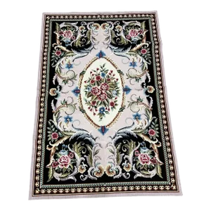 2010s Handwoven French Style Needlepoint Rug 4'0" X 6'9"