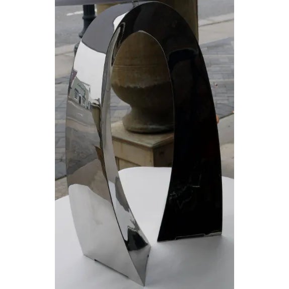 2010s Curtis Norton Sculptural Table Lamp in Stainless Steel. For Sale - Image 5 of 8