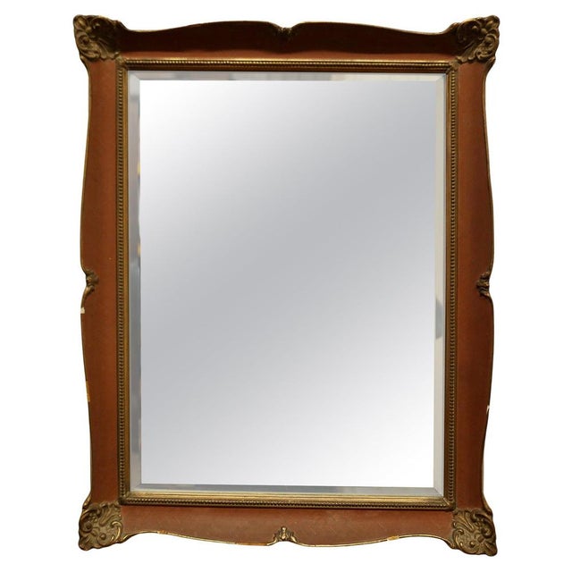 Rectangular Russet Gilt Wall Mirror, 1910s For Sale - Image 6 of 6