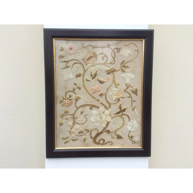 Traditional Antique Floral Needlework Art For Sale - Image 3 of 11