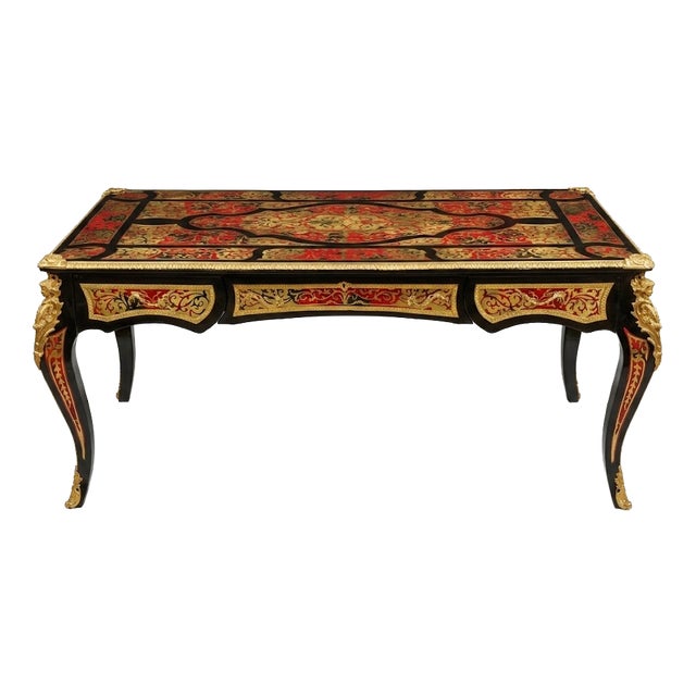19th Century Boulle Writing Desk, France, 1890s For Sale