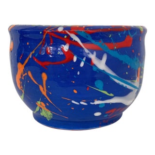 Vintage Memphis Style Terracotta Bowl For Sale