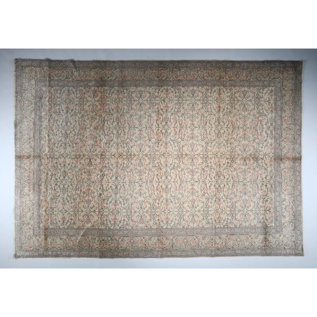 Turkish 1940s Flower Design Kayseri Rug For Sale - Image 3 of 13