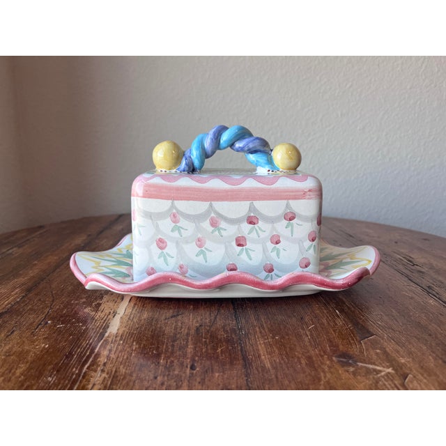 Vintage 1990 Mackenzie Childs Victoria and Richard Butter Dish For Sale In Dallas - Image 6 of 11