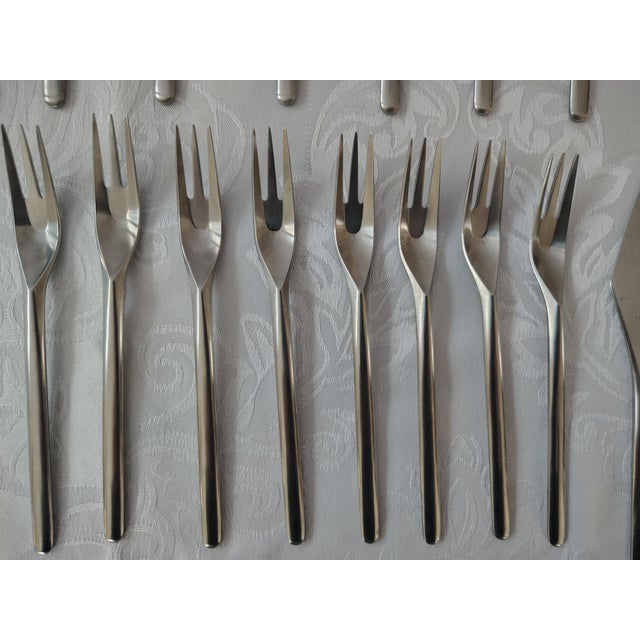 1960s Vintage Rosenthal Tapio Wirkkala Stainless Steel Flatware - 40pcs For Sale - Image 5 of 7