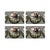 Woodland Hunting Dog Vegan Leather Rectangle Pebble Placemat, Set of 4 For Sale - Image 4 of 5