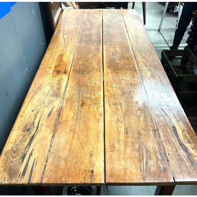 Antique French Provincial Fruitwood Farmhouse Table For Sale - Image 10 of 12