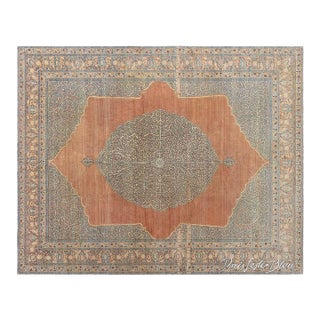 Antique Persian Tabriz Handmade Wool Rug For Sale